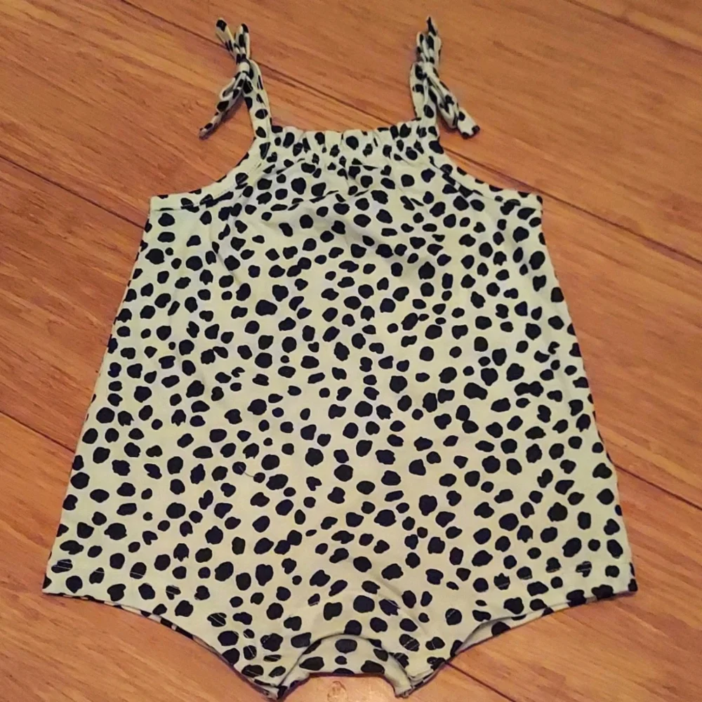 🎁 10/$25 ON Tie-Bow One-Piece Romper for Baby, leopard